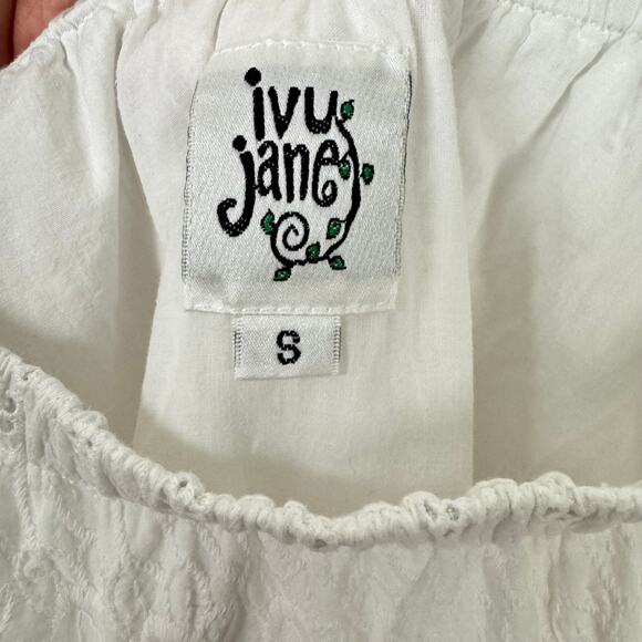 Ivy Jane | White Eyelet Off the Shoulder Cotton Shift Dress - Picture 7 of 8